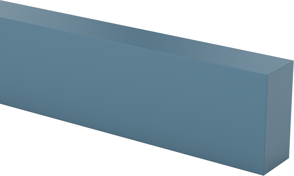Cam Dolgulu Kaygan UHMW Polietilen, Aşınmaya Dayanıklı, 1-1/2" Kalınlık, 3/4" Genişlik, 5 Fit Uzunluk