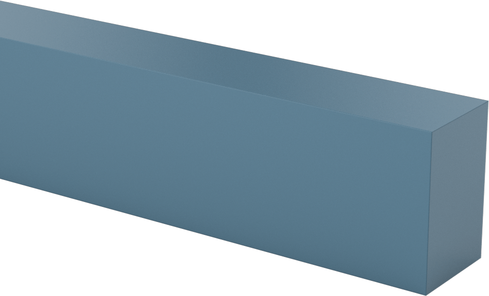Cam Dolgulu Kaygan UHMW Polietilen, Aşınmaya Dayanıklı, 1-1/2" Kalınlık, 1" Genişlik, 5 Fit Uzunluk