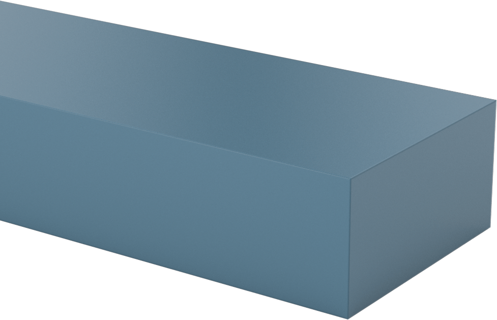 Cam Dolgulu Kaygan UHMW Polietilen, Aşınmaya Dayanıklı, 1-1/2" Kalınlık, 3" Genişlik, 5 Fit Uzunluk