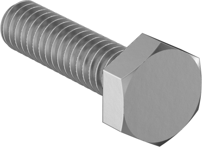 Altıgen Başlı Vida, 2024 Alüminyum, 1/4"-20 Diş Boyutu, 1" Uzunluk