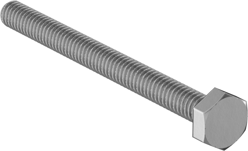 Altıgen Başlı Vida, 2024 Alüminyum, 1/4"-20 Diş Boyutu, 3" Uzunluk