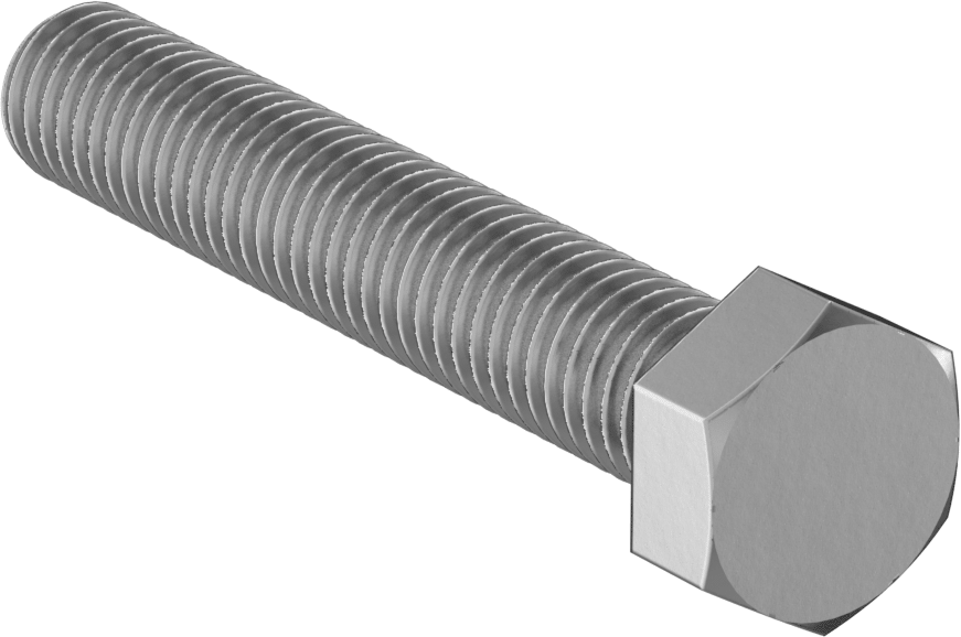 Altıgen Başlı Vida, 2024 Alüminyum, 1/2"-13 Diş, 3" Uzunluk