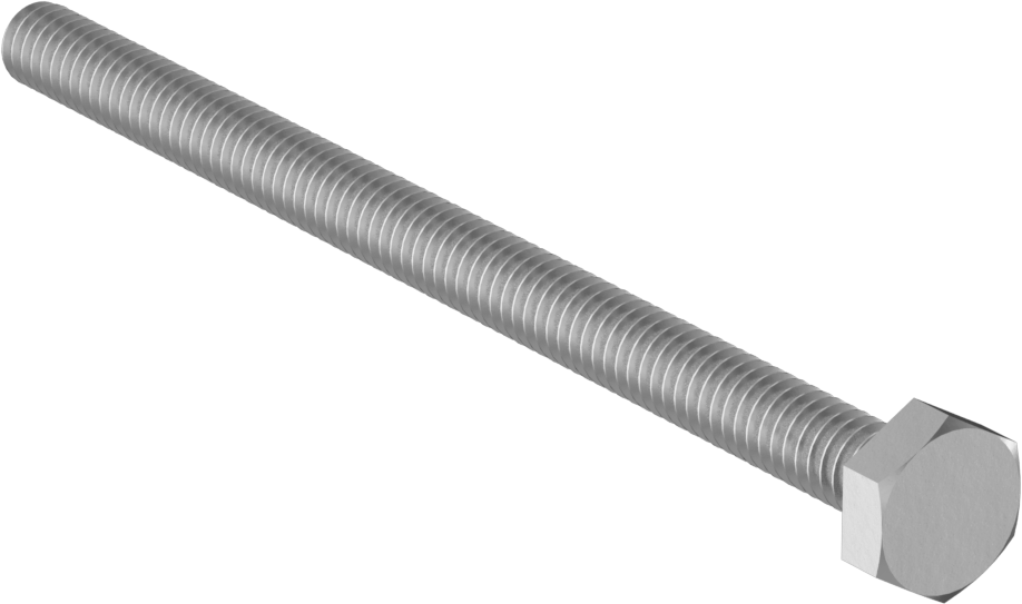 Altıgen Başlı Vida, 2024 Alüminyum, 1/4"-20 Diş, 4" Uzunluk