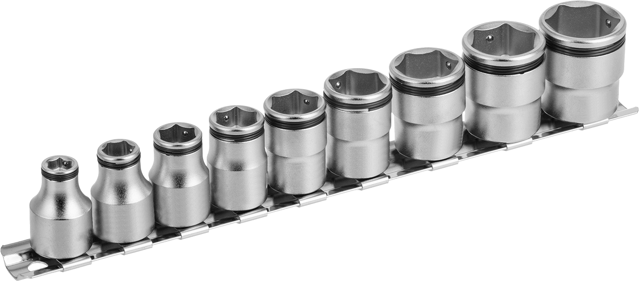 Bağlantı Elemanı Tutucu 6 Uçlu Lokma Anahtar Seti, 3/8" Kare Tahrik, 9 Parça