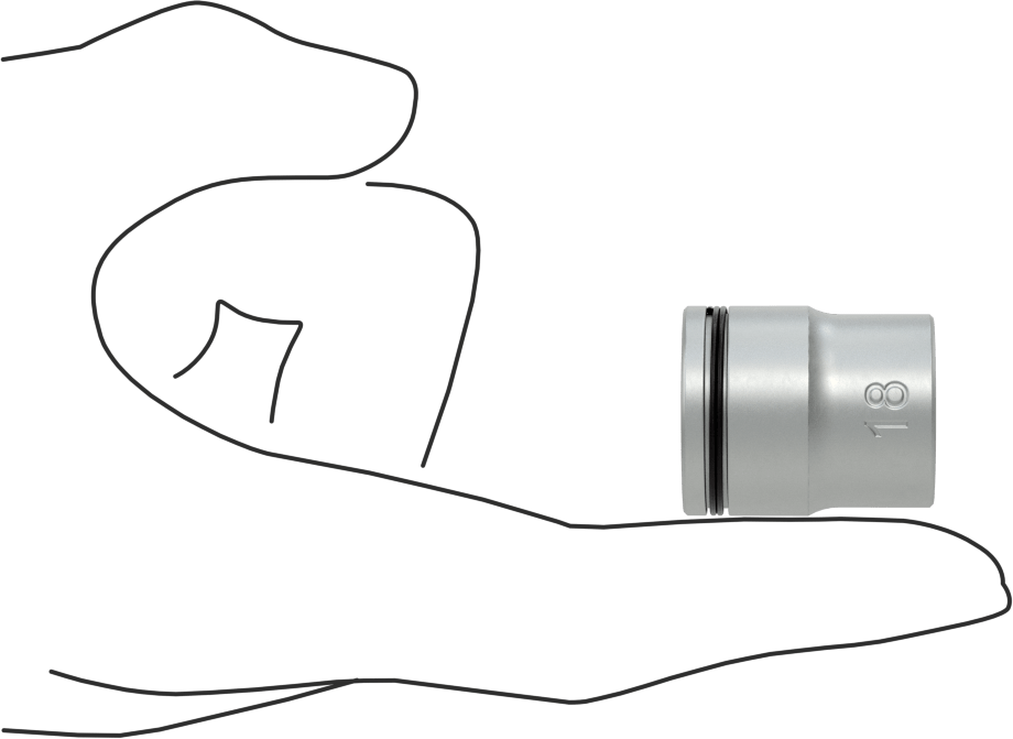 Bağlantı Elemanı Tutucu 6 Uçlu Lokma Anahtarı, 3/8" Kare Tahrik, 18 mm Tahrik Boyutu