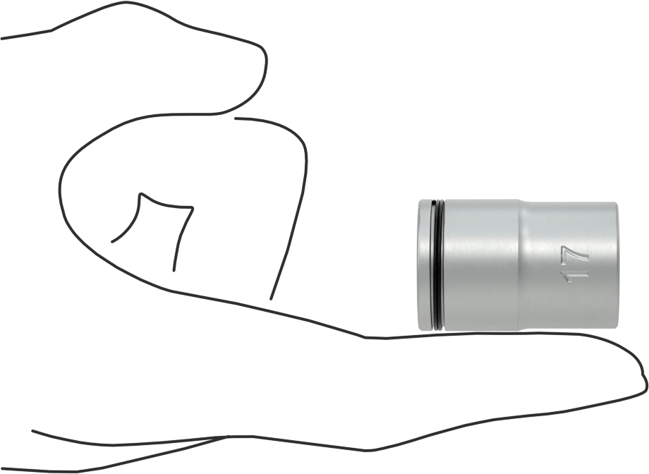 Bağlantı Elemanı Tutucu 6 Uçlu Lokma Anahtarı, 1/2" Kare Tahrik, 17 mm Tahrik Boyutu