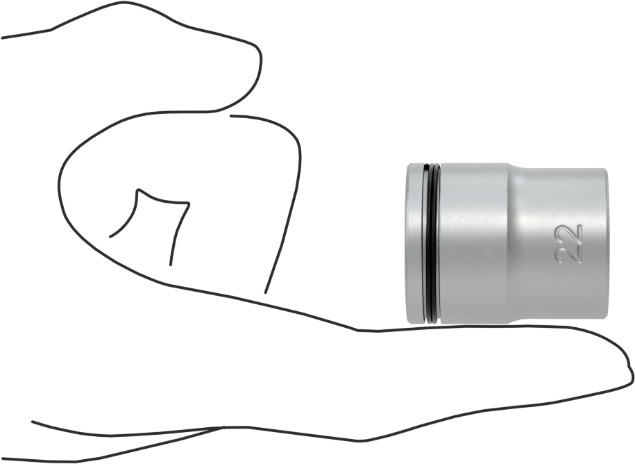 Bağlantı Elemanı Tutucu 6 Uçlu Lokma Anahtarı, 1/2" Kare Tahrik, 22 mm Tahrik Boyutu