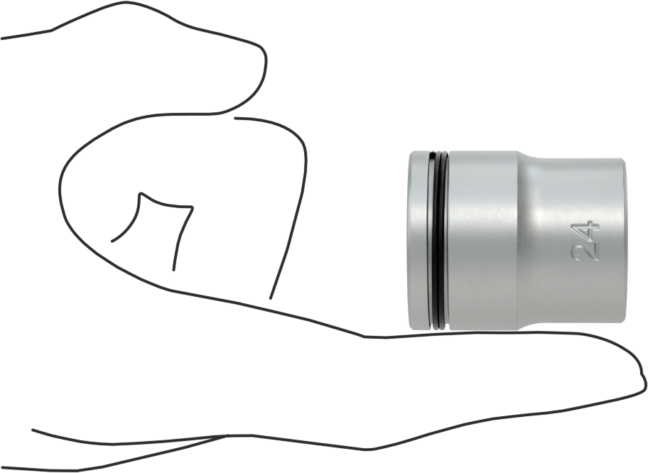 Bağlantı Elemanı Tutucu 6 Uçlu Lokma Anahtarı, 1/2" Kare Tahrik, 24 mm Tahrik Boyutu