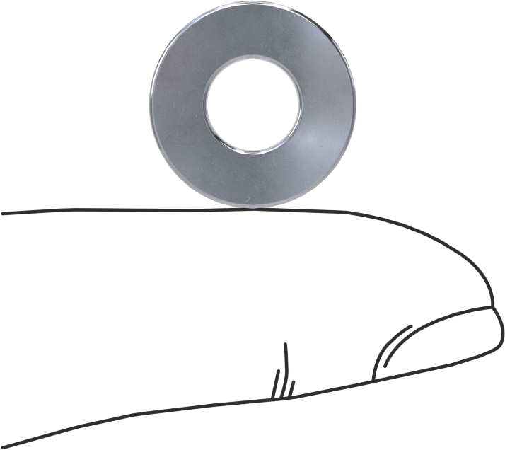 Parlak Dişsiz Ara Parçalar, 5/8" OD, 1/8" Uzunluk, 1/4" Vida Boyutu için