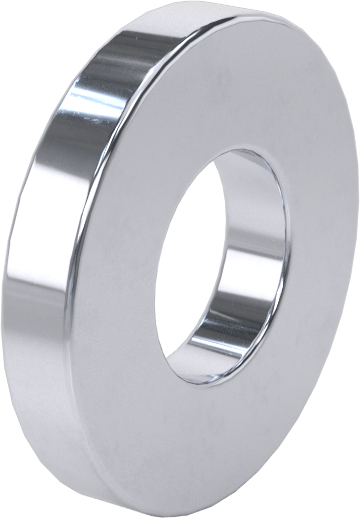 Parlak Dişsiz Ara Parçalar, 3/4" OD, 1/8" Uzunluk, 5/16" Vida Boyutu için