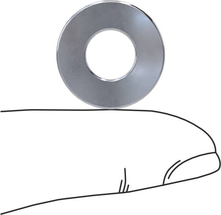 Parlak Dişsiz Ara Parçalar, 3/4" OD, 1/8" Uzunluk, 5/16" Vida Boyutu için