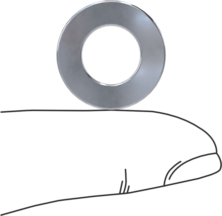 Parlak Dişsiz Ara Parçalar, 3/4" OD, 1/8" Uzunluk, 3/8" Vida Boyutu için