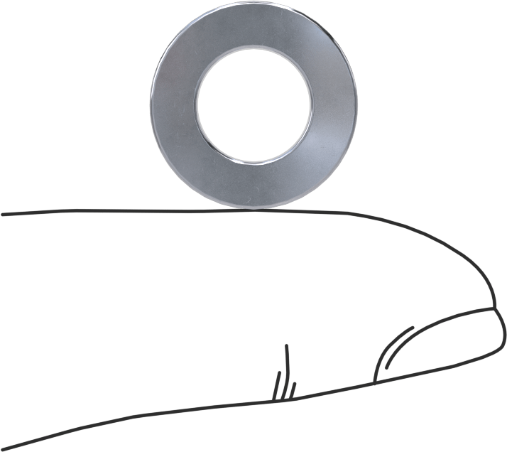Parlak Dişsiz Ara Parçalar, 5/8" OD, 1/8" Uzunluk, 5/16" Vida Boyutu için