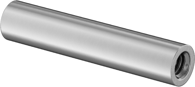 Dişli Yuvarlak Ayırıcı, Alüminyum, 1/4" OD, 1-1/4" Uzunluk, 8-32 Diş Boyutu