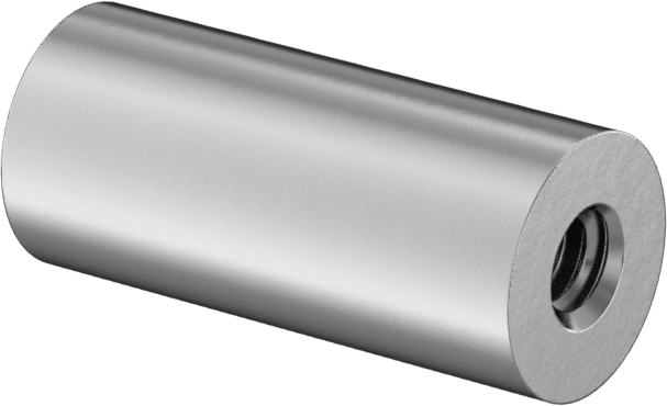 Dişli Yuvarlak Ayırıcı, Alüminyum, 1/4" OD, 9/16" Uzunluk, 4-40 Diş Boyutu