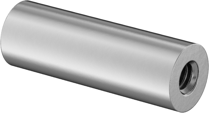 Dişli Yuvarlak Ayırıcı, Alüminyum, 1/2" OD, 1-1/2" Uzunluk, 1/4"-20 Diş Boyutu