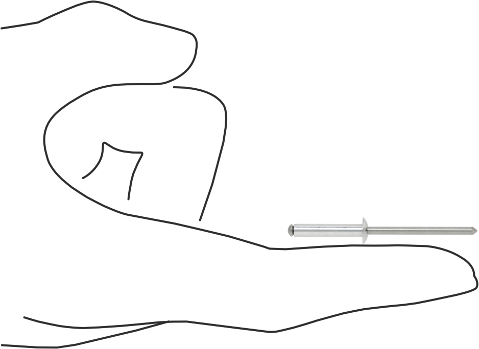 Yumuşak Malzemeler için Yüksek Mukavemetli Kör Perçinler, 1/8" Çap, 0,335“-0,433” Malzeme Kalınlığı için