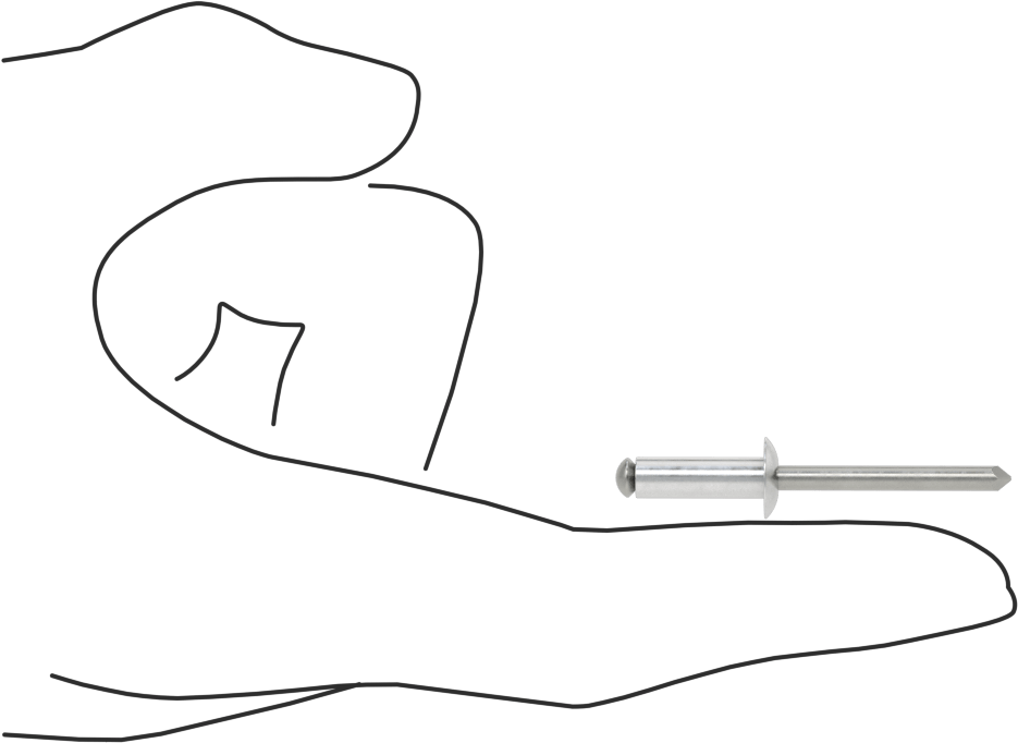 Yumuşak Malzemeler için Yüksek Mukavemetli Kör Perçinler, 3/16" Çap, 0,256“- 0,354” Malzeme Kalınlığı için
