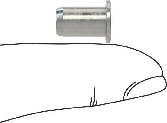 18-8 Paslanmaz Çelik Perçin Somunu, M5 x 0,8 mm Diş, 11,5 mm Uzunluk