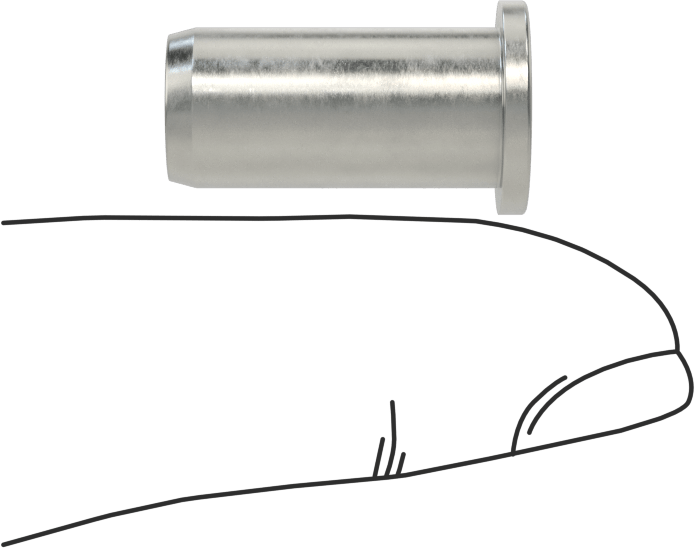 18-8 Paslanmaz Çelik Perçin Somunu, M6 x 1 mm Diş, 18,5 mm Uzunluk