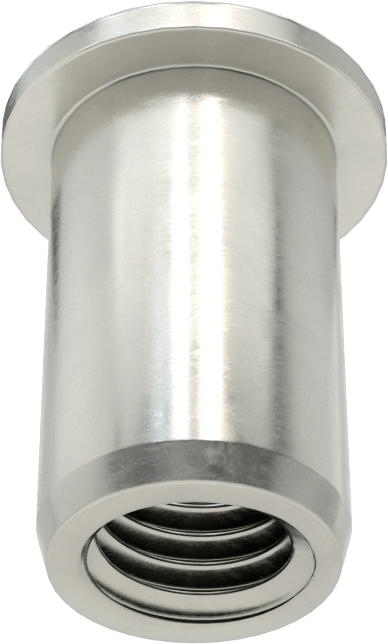 18-8 Paslanmaz Çelik Perçin Somunu, M8 x 1,25 mm Diş, 18,5 mm Uzunluk