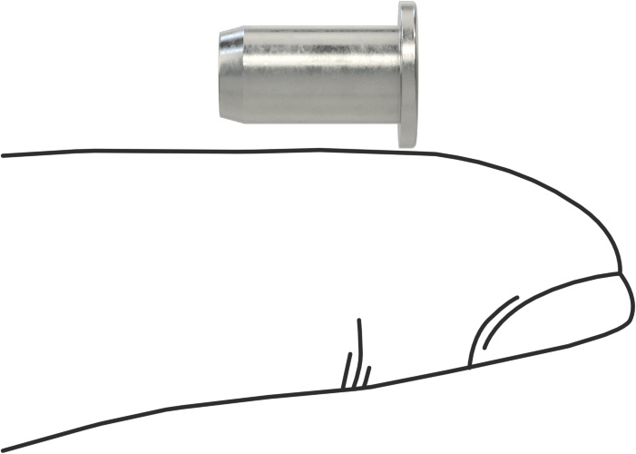 316 Paslanmaz Çelik Perçin Somunu, M4 x 0,7 mm Diş, 11 mm Uzunluk