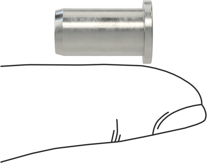 316 Paslanmaz Çelik Perçin Somunu, M6 x 1 mm Diş, 16,5 mm Uzunluk