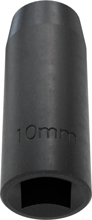 İnce Cidarlı 6 Uçlu Darbeli Lokma Anahtarı, 3/8" Kare Tahrik, 10 mm Boyut, 1-3/4" Toplam Uzunluk