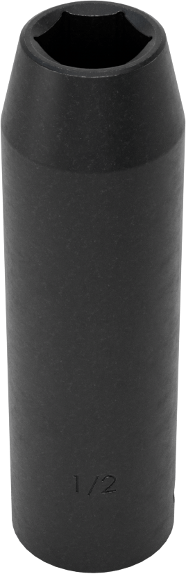 İnce Cidarlı 6 Uçlu Darbeli Lokma Anahtarı, 1/2" Kare Tahrik, 1/2" Boyut, 3-1/4" Toplam Uzunluk