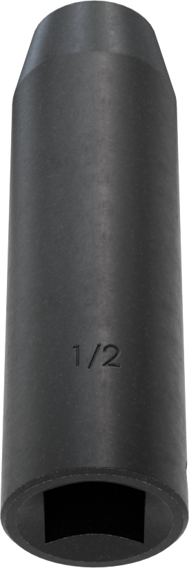 İnce Cidarlı 6 Uçlu Darbeli Lokma Anahtarı, 1/2" Kare Tahrik, 1/2" Boyut, 3-1/4" Toplam Uzunluk