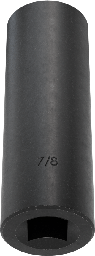 İnce Cidarlı 6 Uçlu Darbeli Lokma Anahtarı, 1/2" Kare Tahrik, 7/8" Boyut, 3-1/2" Toplam Uzunluk