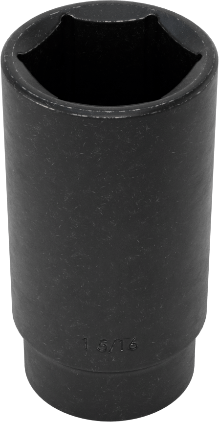 İnce Cidarlı 6 Uçlu Darbeli Lokma Anahtarı, 1/2" Kare Tahrik, 1-5/16" Boyut, 3-1/2" Toplam Uzunluk