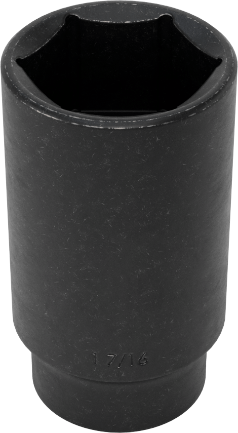 İnce Cidarlı 6 Uçlu Darbeli Lokma Anahtarı, 1/2" Kare Tahrik, 1-7/16" Boyut, 3-1/2" Toplam Uzunluk