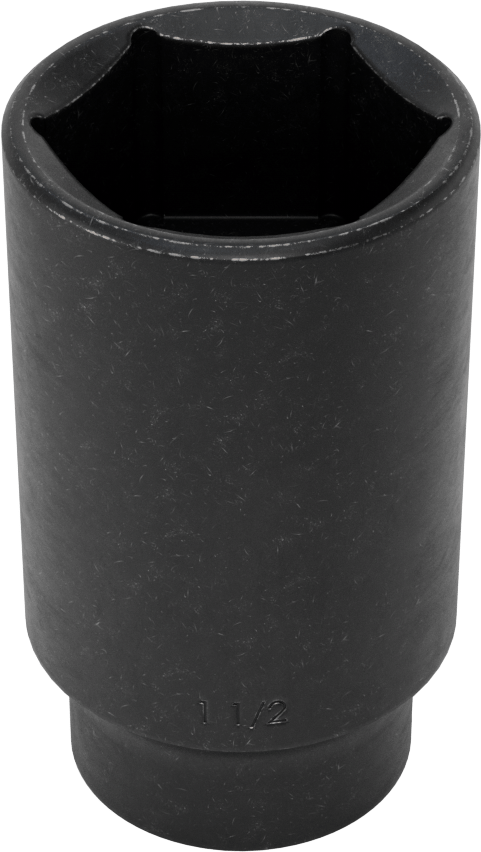 İnce Cidarlı 6 Uçlu Darbeli Lokma Anahtarı, 1/2" Kare Tahrik, 1-1/2" Boyut, 3-1/2" Toplam Uzunluk