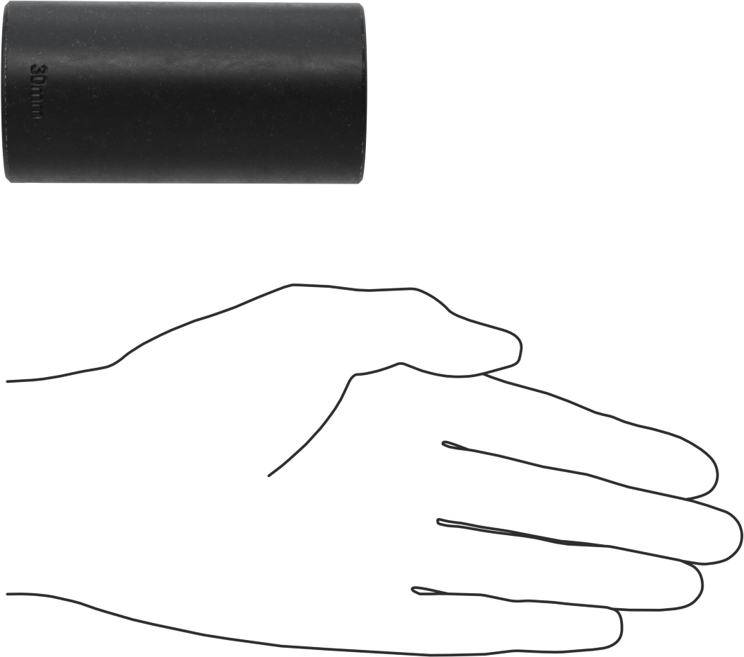 İnce Cidarlı 6 Uçlu Darbeli Lokma Anahtarı, 1/2" Kare Tahrik, 30 mm Boyut, 3-1/4" Toplam Uzunluk