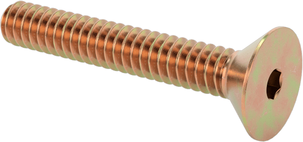 MIL. Spec. Alaşımlı Çelik Altıgen Soketli Düz Başlı Vida, Kadmiyum Kaplama, 4-40 Diş Boyutu, 3/4" Uzunluk