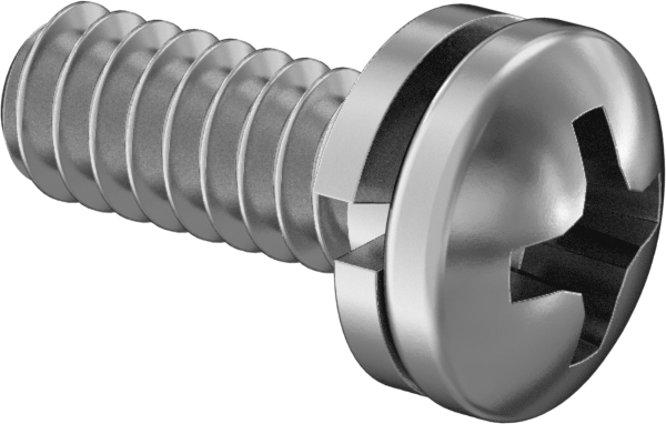 Yarık Kilit Pullu Çelik Silindir Başlı Vidalar, 6-32 Diş Boyutu, 3/8" Uzunluk