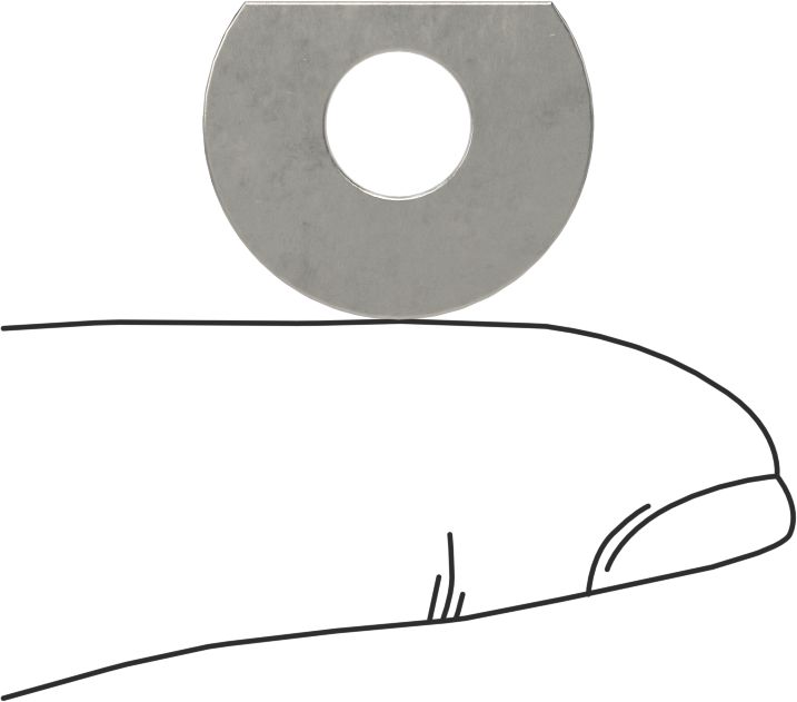 Klipsli Pul, 18-8 Paslanmaz Çelik, 1/4" Vida için, 0.281" ID, 0.75" OD