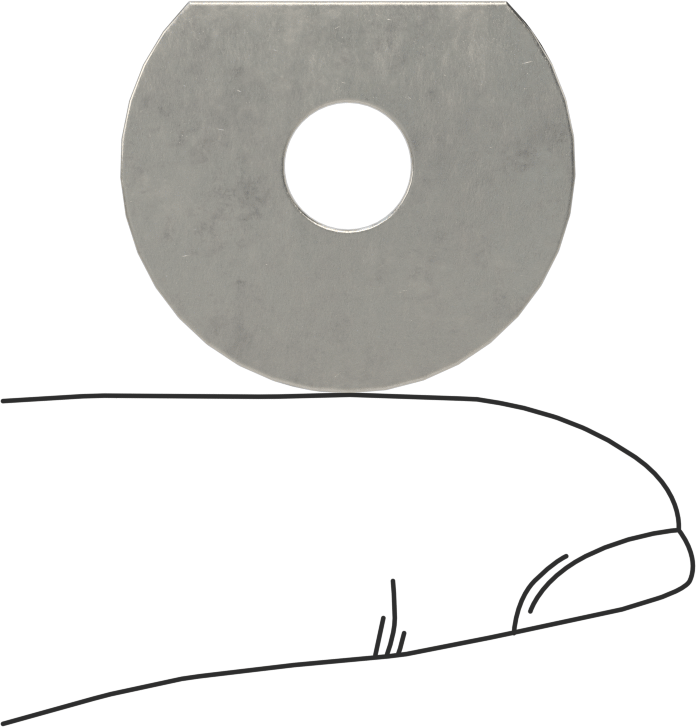 Klipsli Pul, 18-8 Paslanmaz Çelik, 1/4" Vida için, 0.281" ID, 1" OD