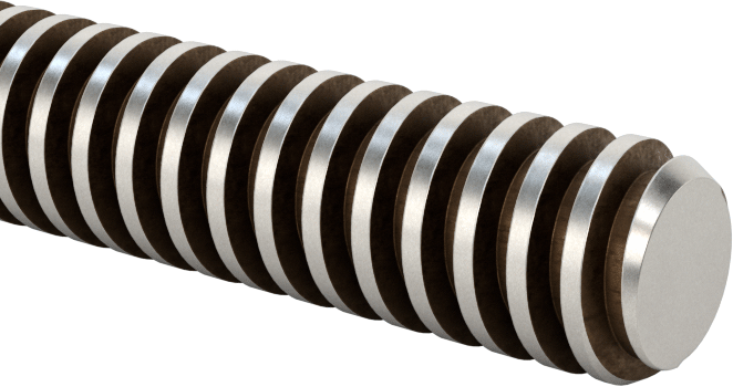 Alaşımlı Çelik Acme Kılavuz Vidası, Sağ El, 1/4"-16 Diş Boyutu, 6 Fit Uzunluk