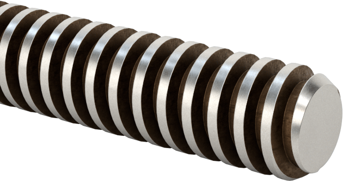 Alaşımlı Çelik Acme Kılavuz Vidası, Sağ El, 3/8"-10 Diş Boyutu, 6 Fit Uzunluk