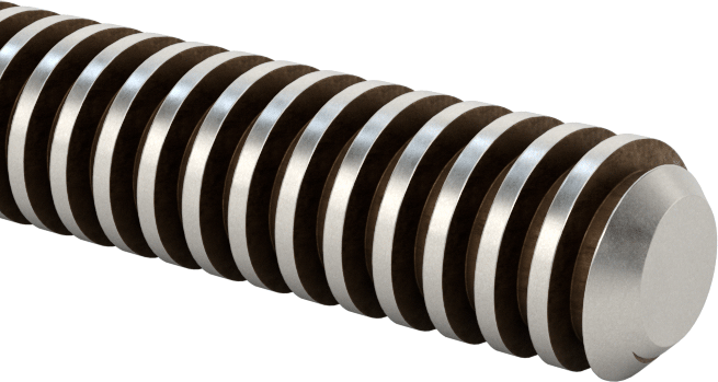 Alaşımlı Çelik Acme Kılavuz Vidası, Sol El, 1/4"-16 Diş Boyutu, 3 Fit Uzunluk