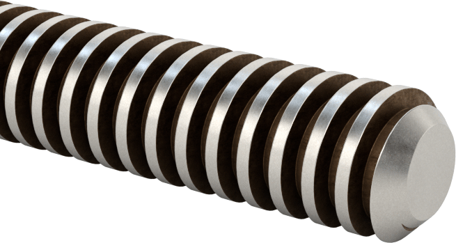 Alaşımlı Çelik Acme Kılavuz Vidası, Sol El, 1/4"-16 Diş Boyutu, 6 Fit Uzunluk