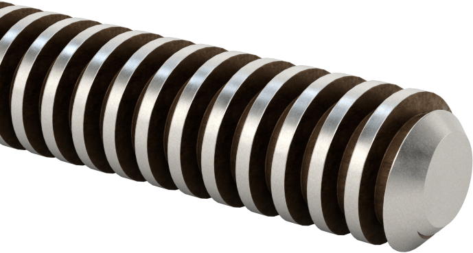 Alaşımlı Çelik Acme Kılavuz Vidası, Sol El, 3/8"-10 Diş Boyutu, 6 Fit Uzunluk