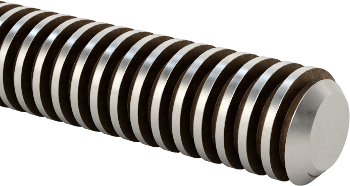 Alaşımlı Çelik Acme Kılavuz Vidası, Sol El, 3/8"-12 Diş Boyutu, 6 Fit Uzunluk