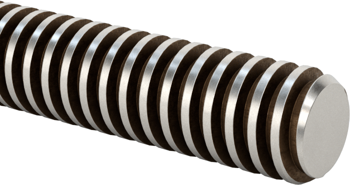 Alaşımlı Çelik Acme Kılavuz Vidası, Sağ El, 3/8"-12 Diş Boyutu, 12 Fit Uzunluk