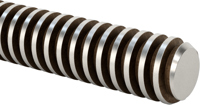 Alaşımlı Çelik Acme Kılavuz Vidası, Sağ El, 1/4"-16 Diş Boyutu, 12" Uzunluk