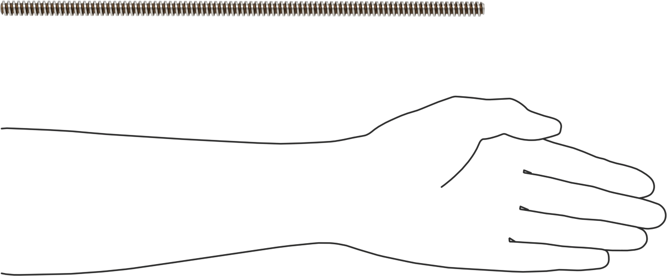Alaşımlı Çelik Acme Kılavuz Vidası, Sağ El, 3/8"-8 Diş Boyutu, 12" Uzunluk