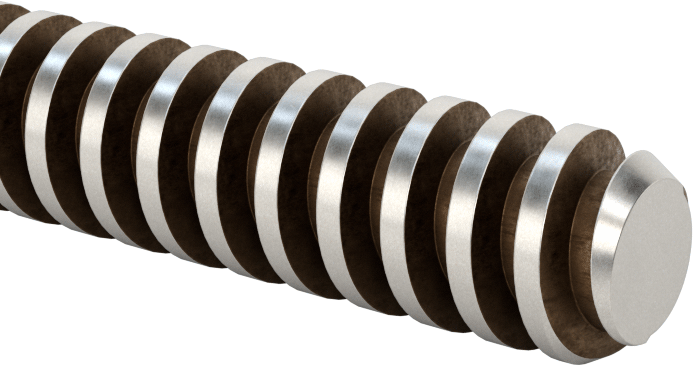 Alaşımlı Çelik Acme Kılavuz Vidası, Sağ El, 3/8"-8 Diş Boyutu, 12" Uzunluk