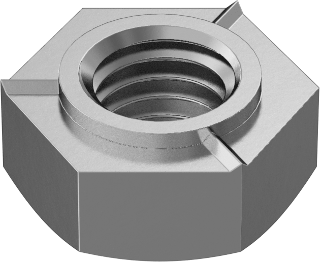 18-8 Paslanmaz Çelik Altıgen Kaynak Somunu, M10 x 1,5 mm Diş